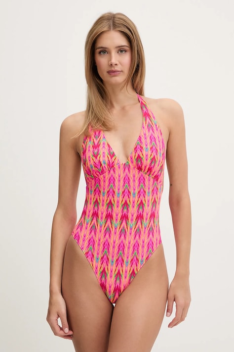 Chantelle costum de baie culoarea roz, cupă moale, C22JTA