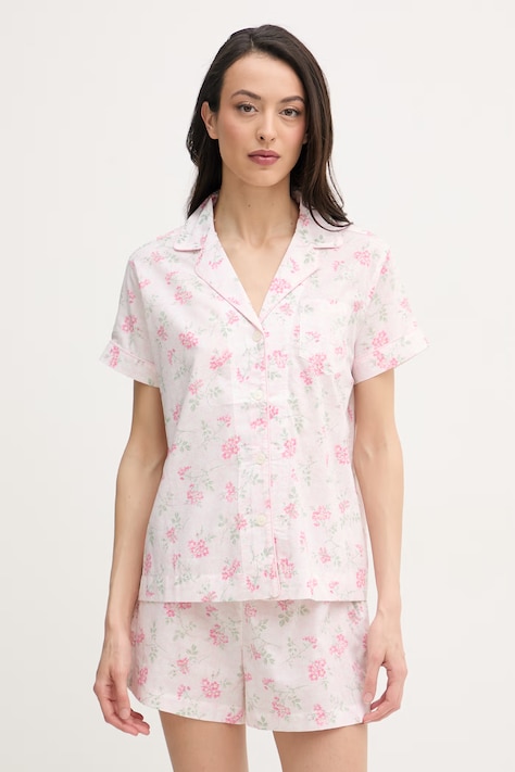 Lauren Ralph Lauren piżama dwuczęściowa damska z wiskozą różowa ILN12512