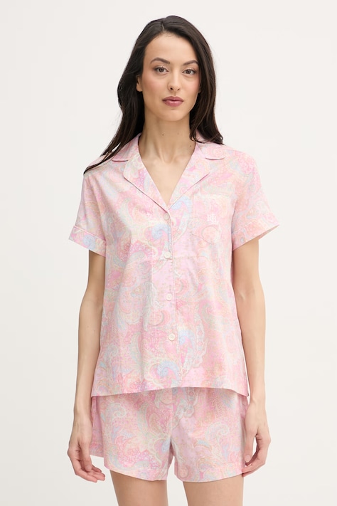 Lauren Ralph Lauren piżama dwuczęściowa damska z wiskozą różowa ILN12512