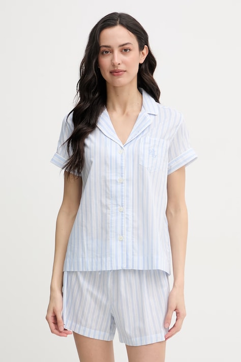 Lauren Ralph Lauren piżama dwuczęściowa damska z wiskozą niebieska ILN12512