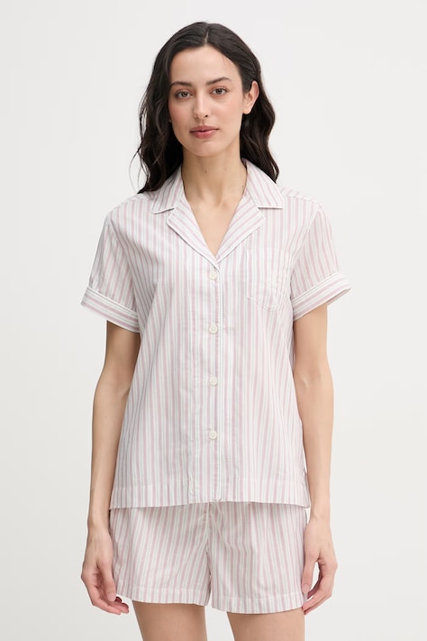 Lauren Ralph Lauren piżama dwuczęściowa damska z bawełny beżowa ILN12516