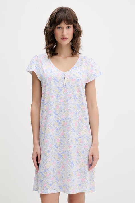 Lauren Ralph Lauren koszula nocna damska z wiskozą niebieska ILN22515