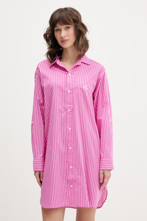 Lauren Ralph Lauren koszula nocna damska z wiskozy różowa ILN32506