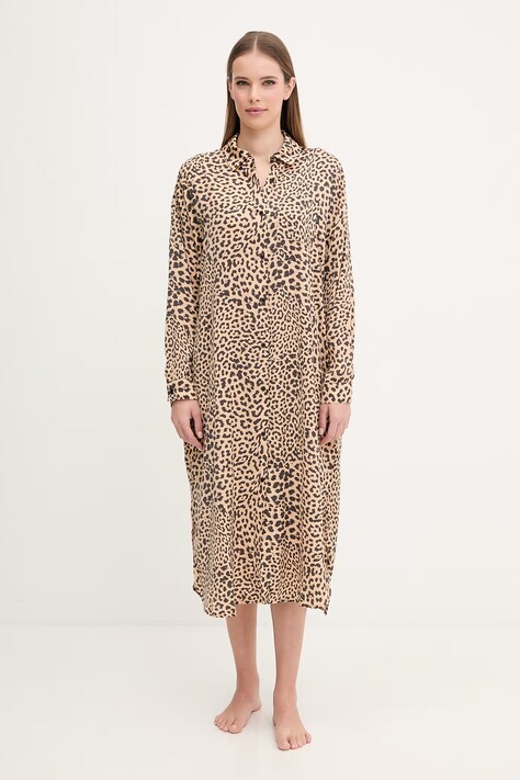 Dkny koszula nocna damska kolor beżowy YI00099