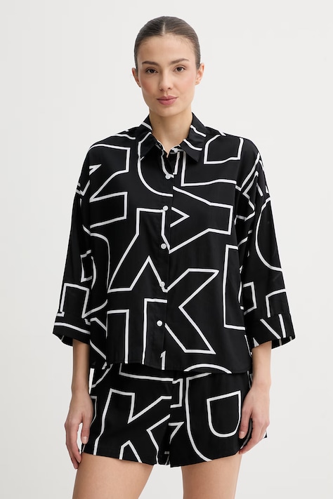 DKNY piżama damska z wiskozy czarna YI50100