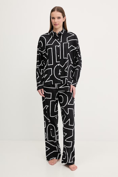 Dkny piżama damska kolor czarny YI90100