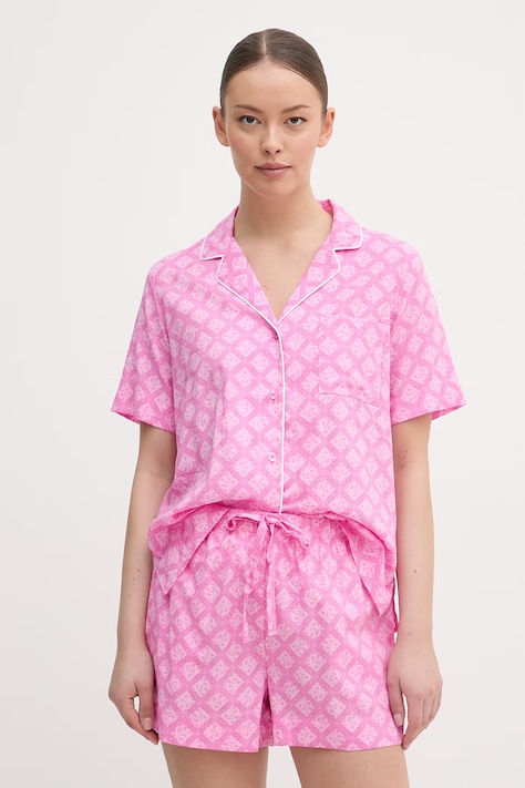DKNY piżama damska z bawełny różowa YI80108