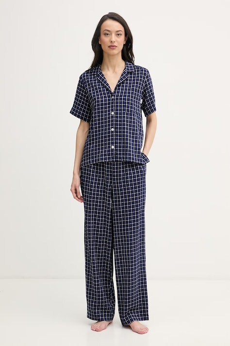 DKNY piżama dwuczęściowa damska z wiskozą granatowa YI90110