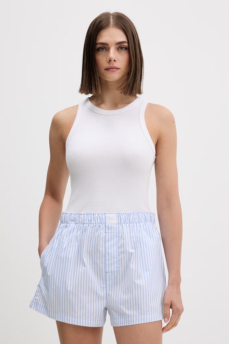 Calvin Klein Underwear kratke hlače za spavanje ženske s pamukom plave LV00QS7596