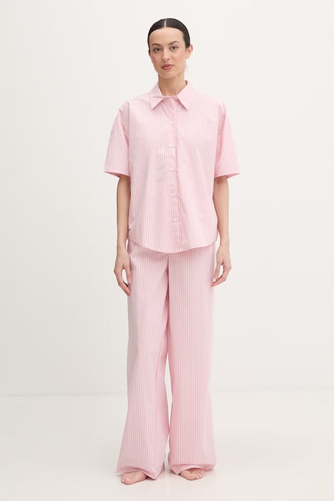 Calvin Klein Underwear piżama dwuczęściowa damska bawełniana różowa LV00QS7637