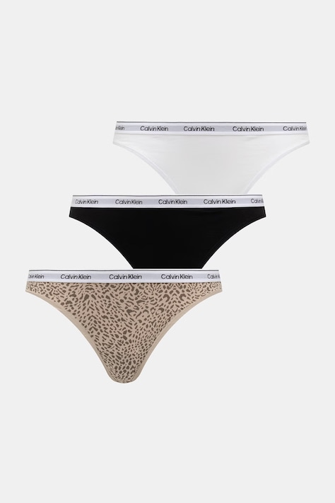 Calvin Klein Underwear nohavičky dámske bavlnené s elastanom 3-pak biele LV00QD5207