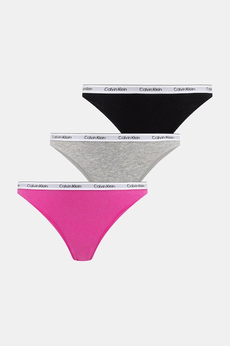 Calvin Klein Underwear gaćice za žene od pamuka s elastanom 3-pack ljubičaste LV00QD5207