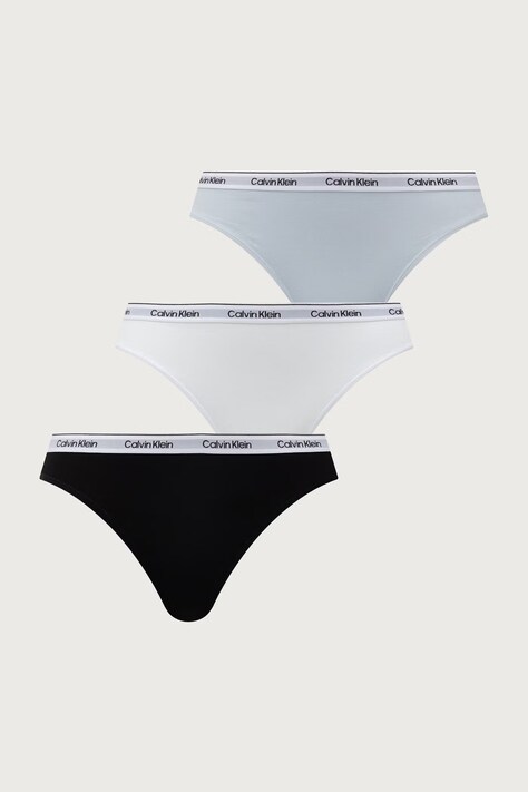 Calvin Klein Underwear figi damskie bawełniane z elastanem 3-pack niebieskie LV00QD5207