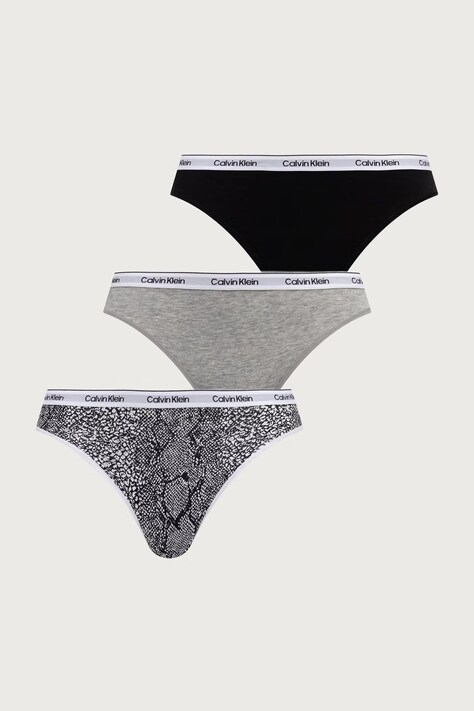 Calvin Klein Underwear chiloți full brief pentru femei din bumbac cu elastan pachet de 3 gri LV00QD5207
