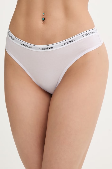 Calvin Klein Underwear brazilky dámske bavlnené s elastanom fialové LV00QD5246