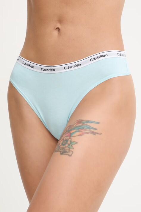 Calvin Klein Underwear brazyliany damskie bawełniane z elastanem turkusowe LV00QD5246
