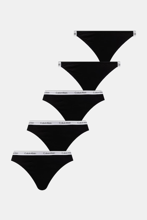 Calvin Klein Underwear tangá dámske 5-pak čierne LV00QD5395