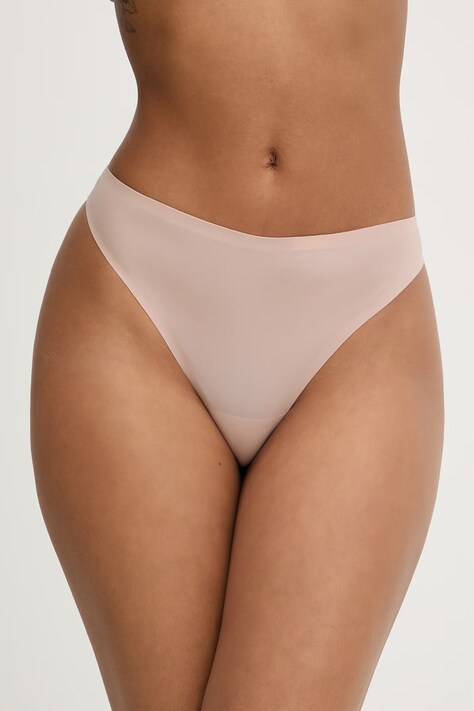 Calvin Klein Underwear stringi damskie beżowe LV00QF8587