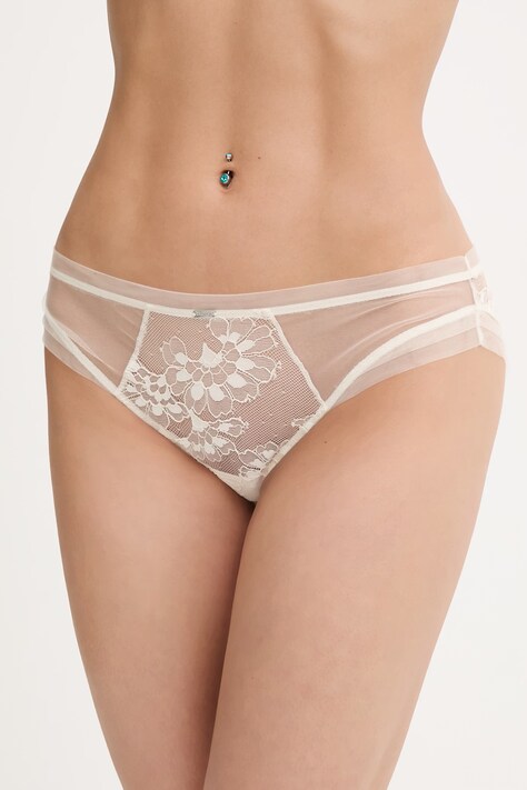 Calvin Klein Underwear κιλότα γυναικεία από δαντέλα μπεζ LV00QF8632