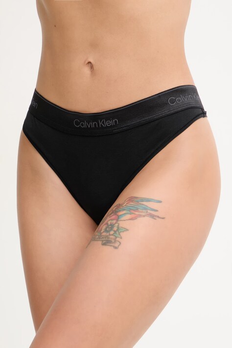 Calvin Klein Underwear stringi damskie z bawełną czarne LV00QF8826