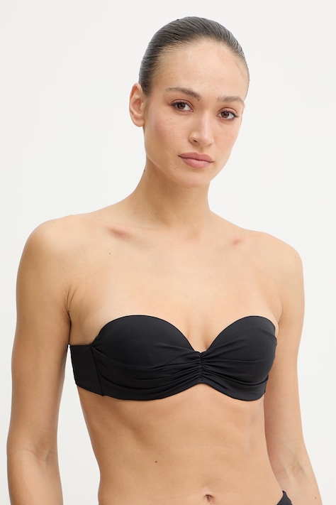 Twinset biustonosz kąpielowy kolor czarny usztywniona miseczka 261LBMV11