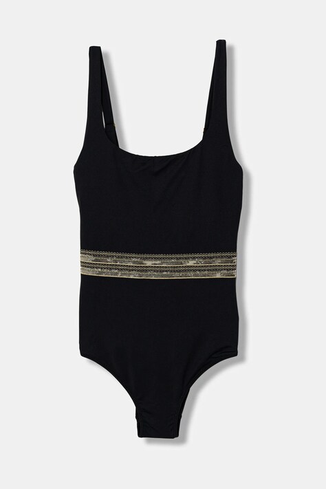 Twinset jednoczęściowy strój kąpielowy kolor czarny miękka miseczka 261LBMG00