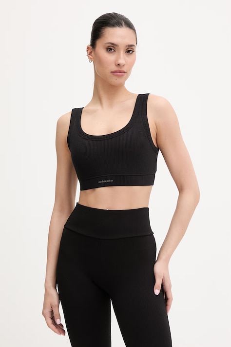 Icebreaker biustonosz techniczny damski z dodatkiem merino Lotus czarny IB0A57770011