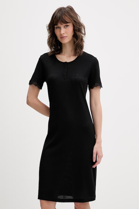 Emporio Armani Underwear koszulka piżamowa damska z bawełną czarna EW002731 AF19034