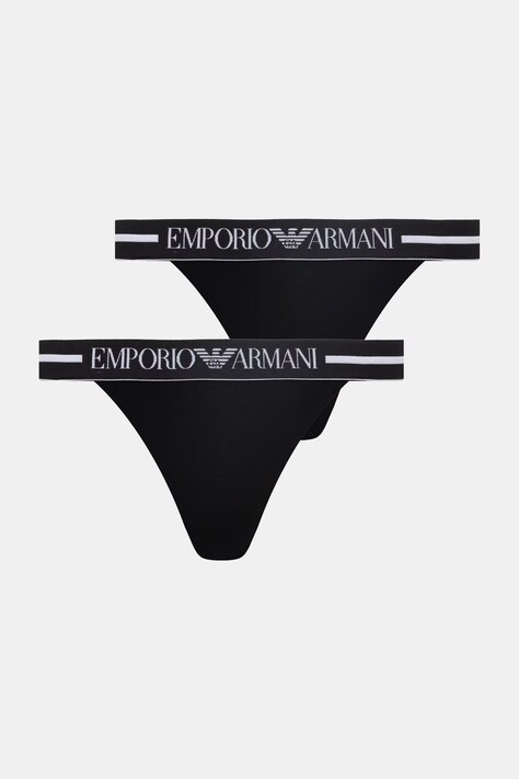 Emporio Armani Underwear stringi 2-pack kolor czarny EW000405 AF19023