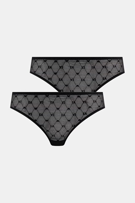Emporio Armani Underwear stringi damskie 2-pack czarne EW000402 AF19030