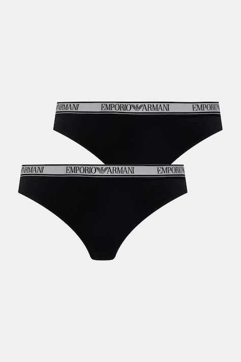 Emporio Armani Underwear stringi damskie 2-pack czarne EW000402 AF19028