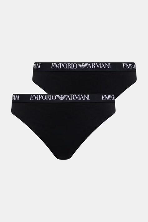 Emporio Armani Underwear figi damskie z bawełną 2-pack czarne EW000403 AF13033