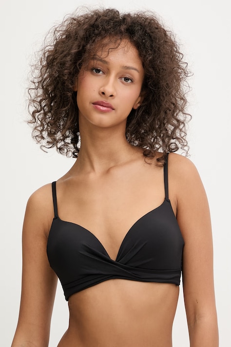 women'secret sutien de baie culoarea negru, cupă rigidizată, 6483759