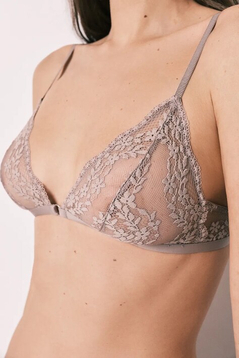 women'secret biustonosz kolor beżowy koronkowy wzorzysty 3543173