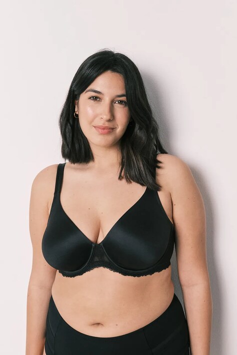 women'secret biustonosz kolor czarny koronkowy gładki 3543186.189.192