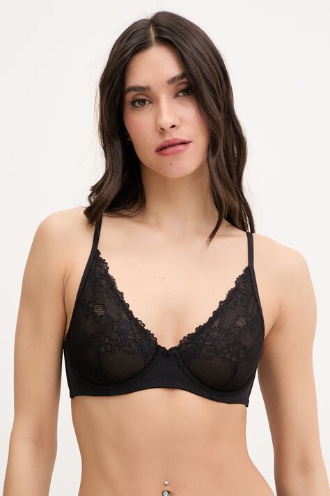 United Colors of Benetton plunge grudnjak crni 3LEG1R02A