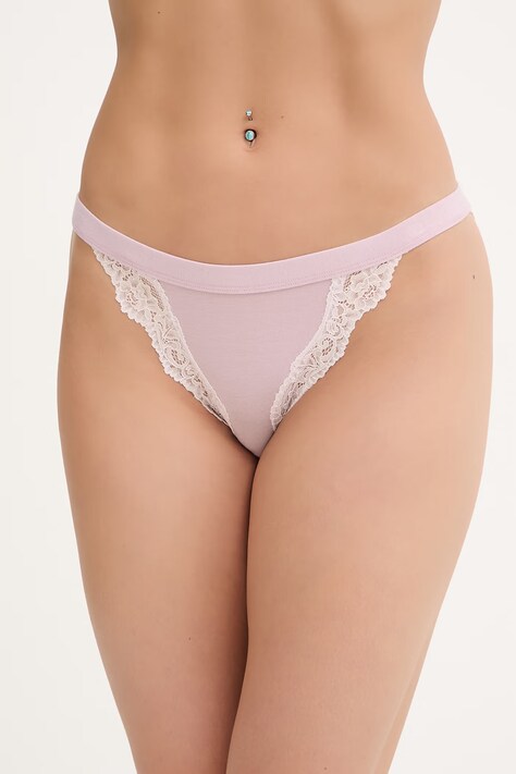 United Colors of Benetton kalhotky ženské s příměsí hedvábí fialové 3UEV1S031