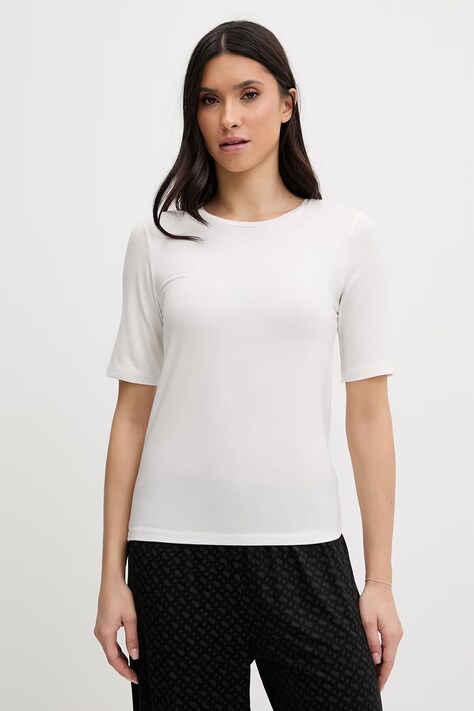 United Colors of Benetton t-shirt piżamowy z dodatkiem jedwabiu damska kolor beżowy 3UEV3M08C