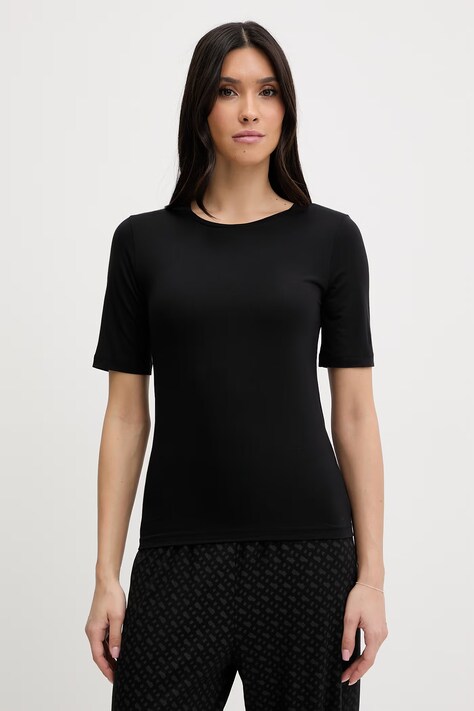 United Colors of Benetton t-shirt piżamowy z dodatkiem jedwabiu damska kolor czarny 3UEV3M08C