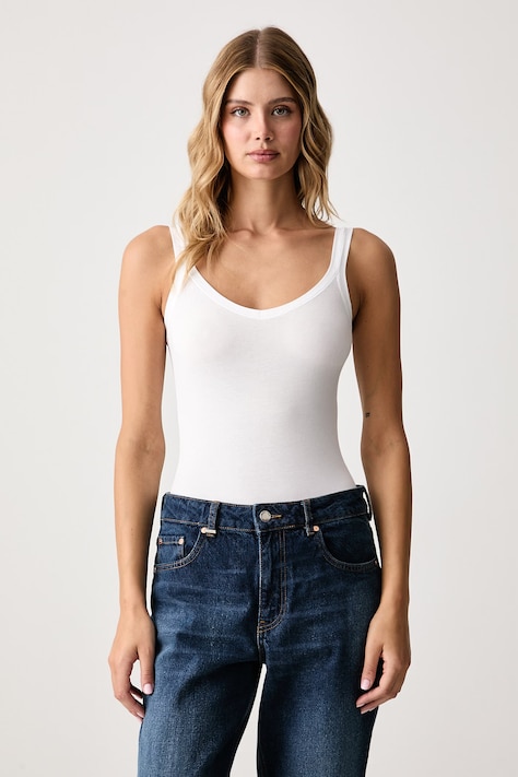 United Colors of Benetton Body dámské s bavlnou bílé 3ZQM1B008