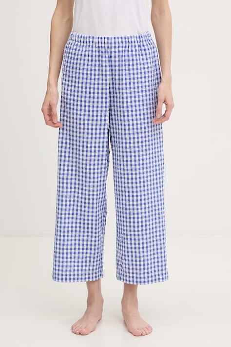 United Colors of Benetton spodnie piżamowe damskie bawełniane niebieskie 47OL3F00N