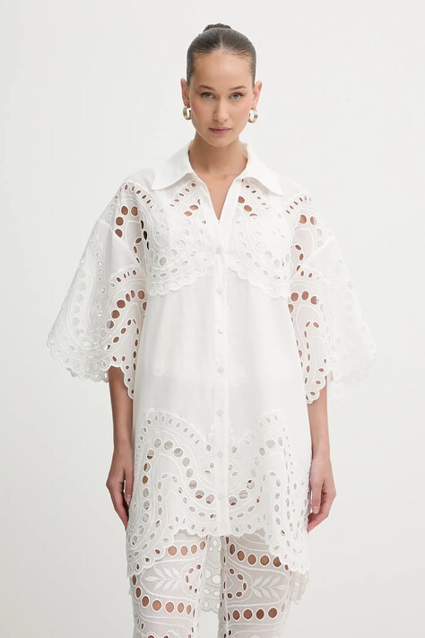 Charo Ruiz Ibiza koszula Tao damska kolor biały relaxed z kołnierzykiem klasycznym 263201