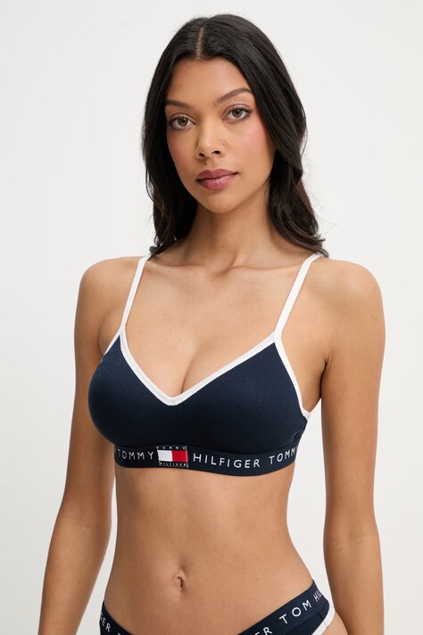 Tommy Hilfiger bralette s pamukom mornarsko plava UW0UW06272
