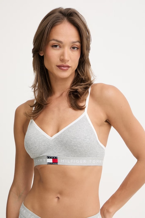 Tommy Hilfiger braletka s bavlnou sivá UW0UW06272