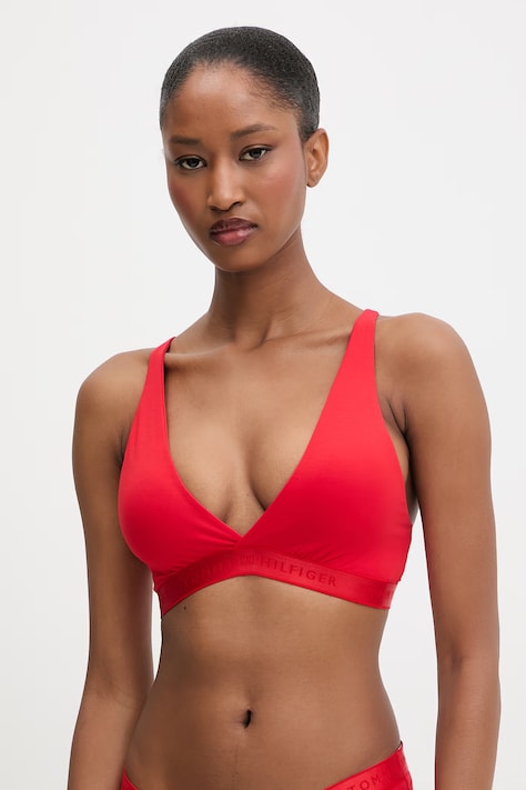 Tommy Hilfiger grudnjak s trokutastim košaricama od modala crveni UW0UW06496