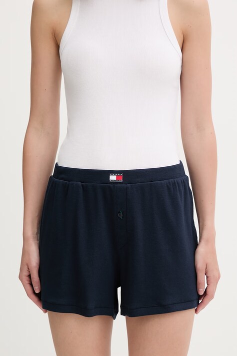 Tommy Hilfiger σορτς πιτζάμας γυναικεία με βαμβάκι σκούρα μπλε UW0UW06310