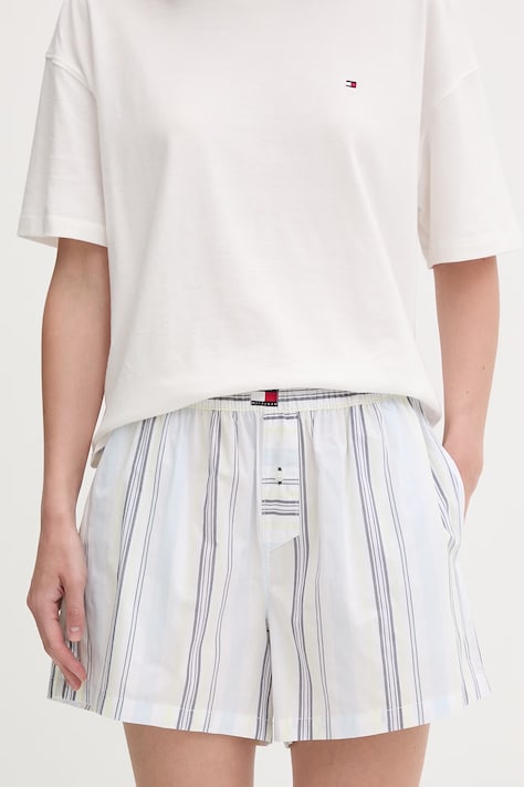 Tommy Hilfiger σορτς πιτζάμας γυναικεία βαμβακερά λευκά UW0UW06503