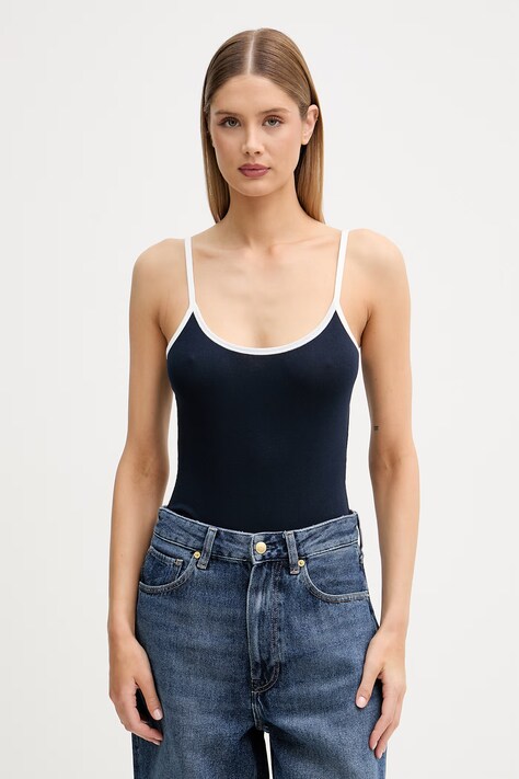 Tommy Hilfiger body dámské s bavlnou námořnické modré UW0UW06275