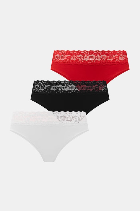 Tommy Hilfiger chiloți full brief pentru femei, din bumbac cu elastan pachet de 3 bleumarin UW0UW06338