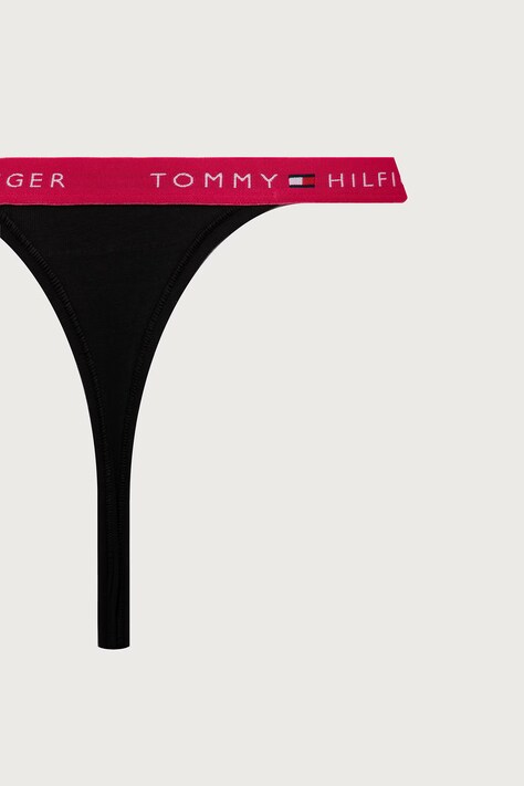 Tommy Hilfiger Tangice ženske bombažne z elastanom paket 3 kosov črne UW0UW06518